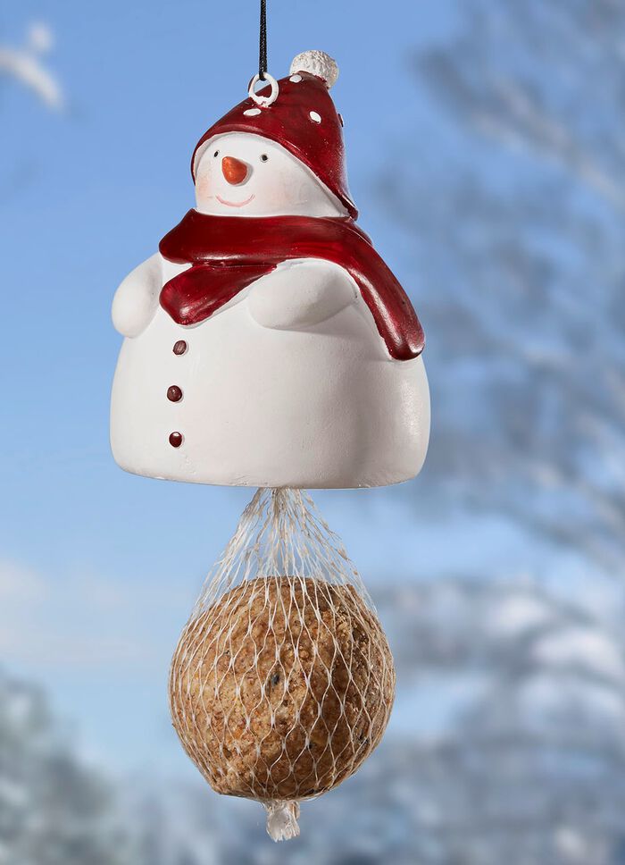 Vetbollenhouder "Sneeuwpop", groene sjaal 