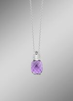 Magische elegantie: hanger met echte amethist en ankerketting 