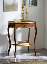 Telefoontafel met goudkleurige applicaties WALNOOT-GOUD