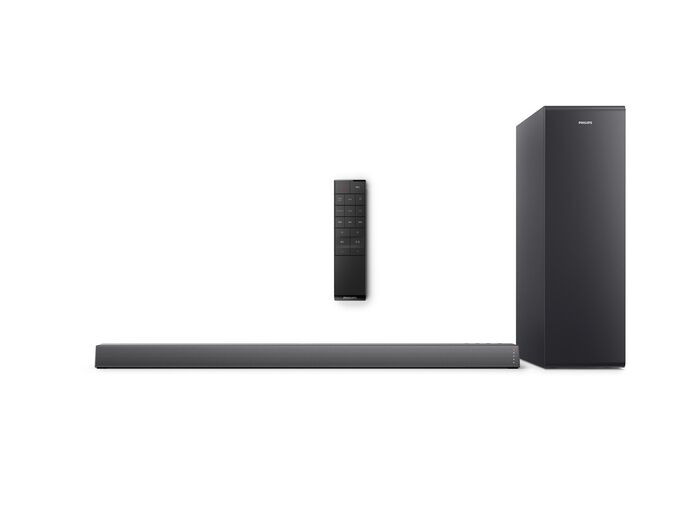 Philips 2.1 soundbar met draadloze subwoofer ZWART