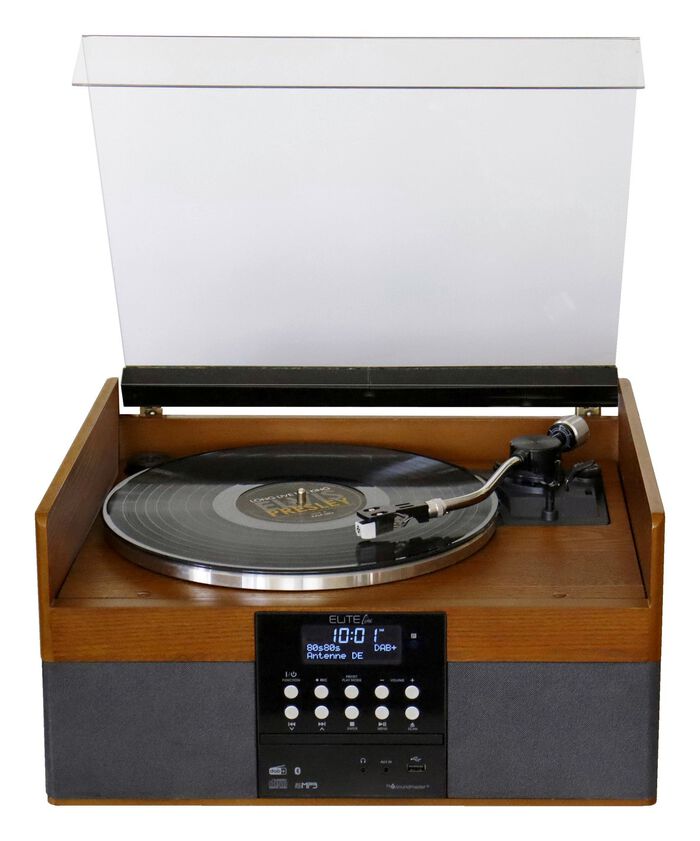 Stereosysteem in behuizing van echt hout 