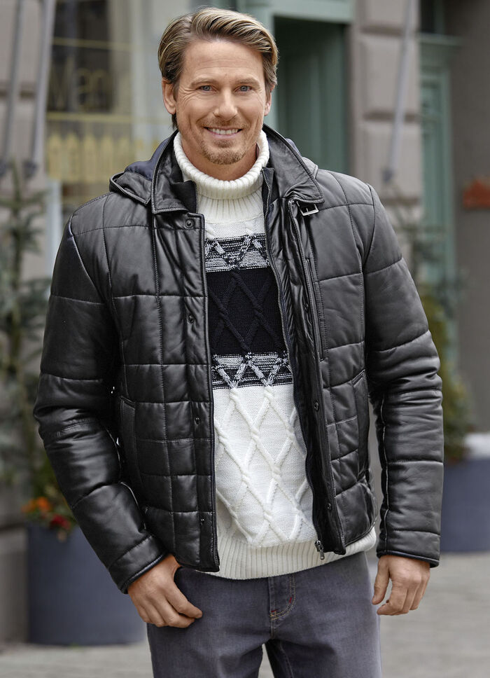 Kort leren jack van &ldquo;Cabrini&rdquo; 