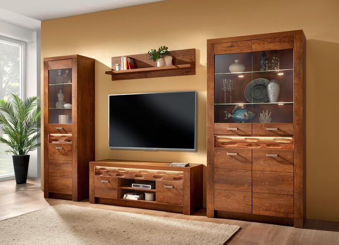 Vitrine, 4 deuren b. LED B. 