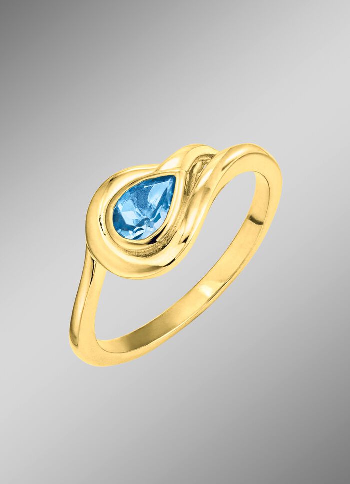 Damesring met blauwe topaas 