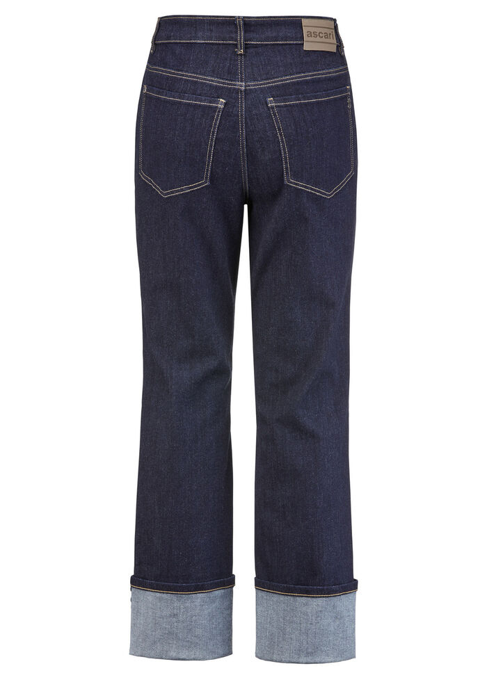 Magische jeans met oprolbare manchetten DONKERBLAUW