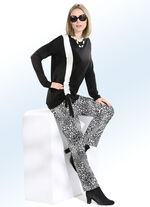 Jacquardbroek met trendy luipaarddessin 