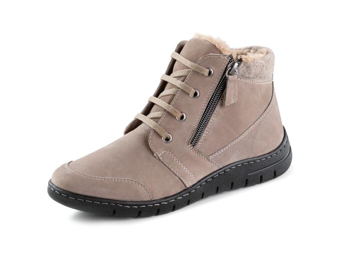 ELENA EDEN, gevoerde dameslaarzen, winterschoenen, breedte H, met uitneembaar voetbed TAUPE