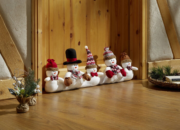 Trekroller met 5 grappige sneeuwpoppen 