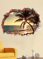 3D muurtattoo strand 