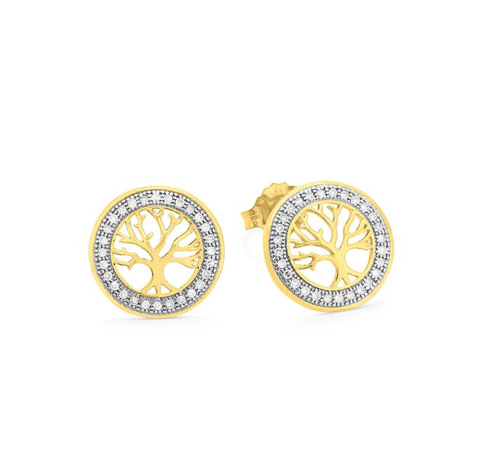 Moderne levensboom oorknopjes 