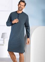 Nachthemd met knoopsluiting en zijsplitten 