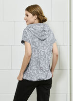 Shirt met capuchon en garen met zilverkleurig effect 