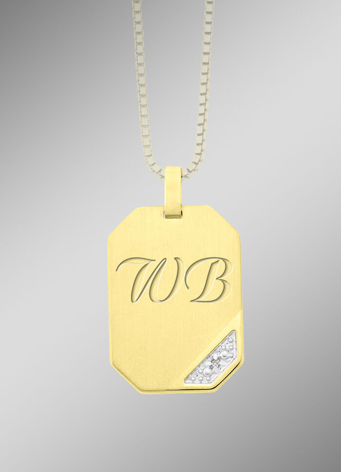 Graveerbare hanger met diamant 