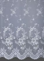 Jaloezie met Plauen borduursel en universeel raillint WEISS