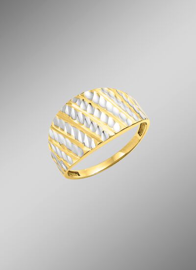 Mooi vormgegeven damesring in goud 585/- fijn 