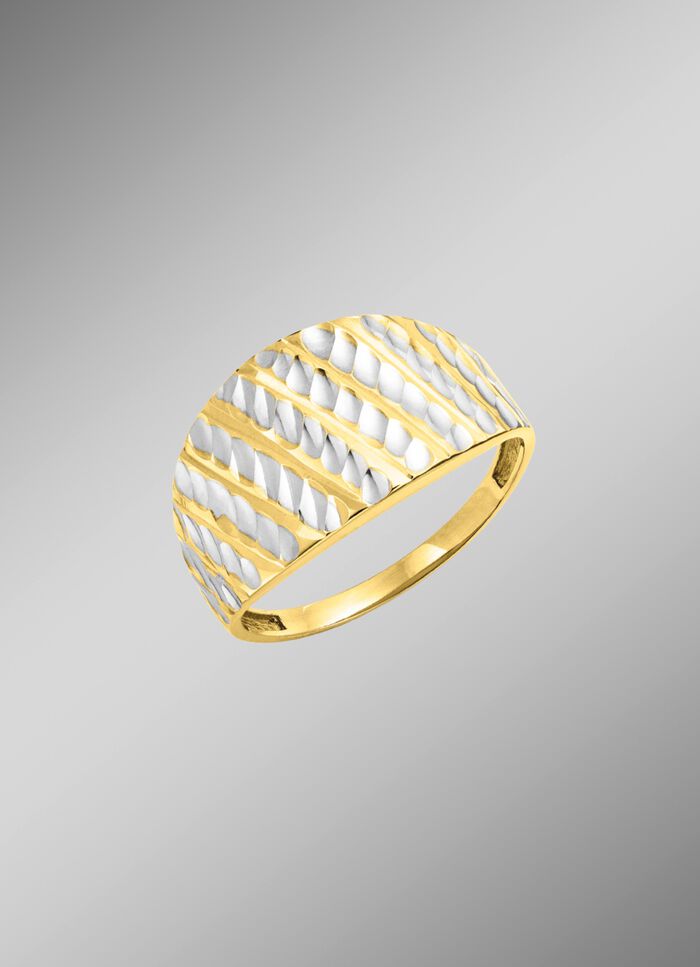 Mooi vormgegeven damesring in goud 585/- fijn 