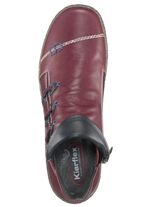 Laarsje van nappaleer met decoratieve elastische inzet BORDEAUX-BLAUW