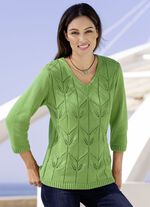 Trui in een mix van patronen GROEN