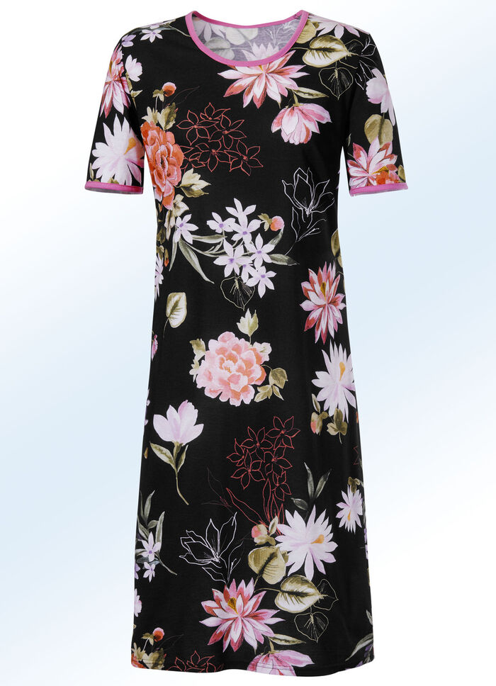 Nachthemd met inkjetprint en knielengte 