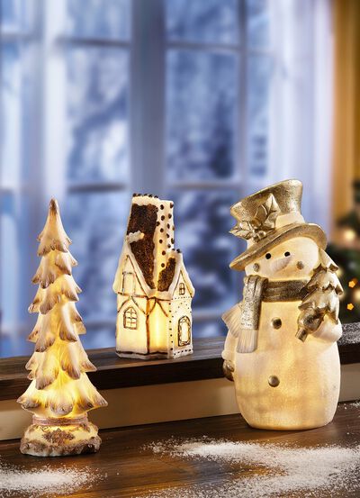 Verlichte decoratieve figuren gemaakt van polyresin 