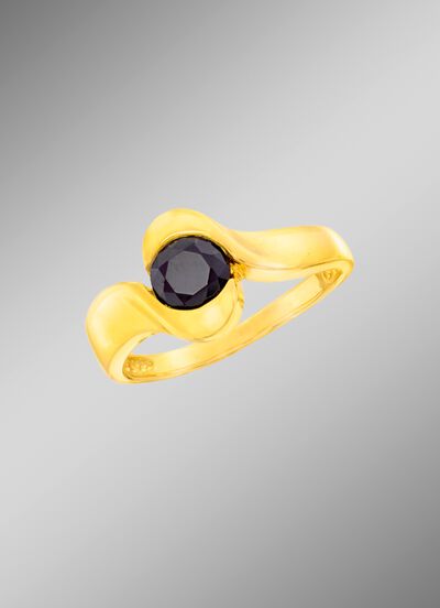 Damesring met echte saffier 