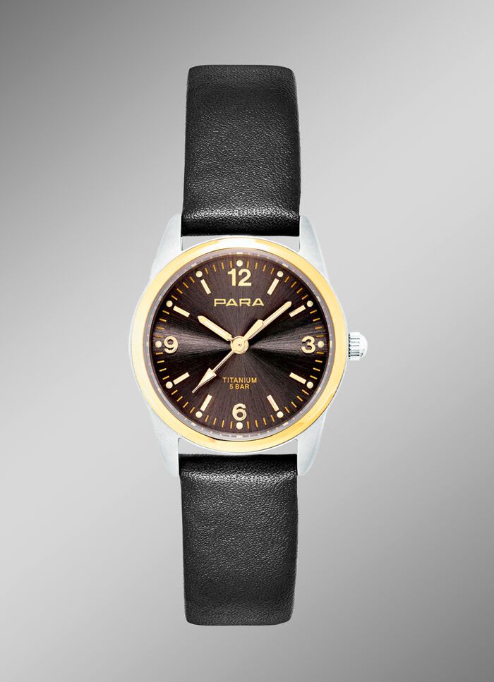 Para kwartshorloge voor partners met leren band 