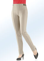 Jersey-broek met speciale verwerking van de tailleband BEIGE