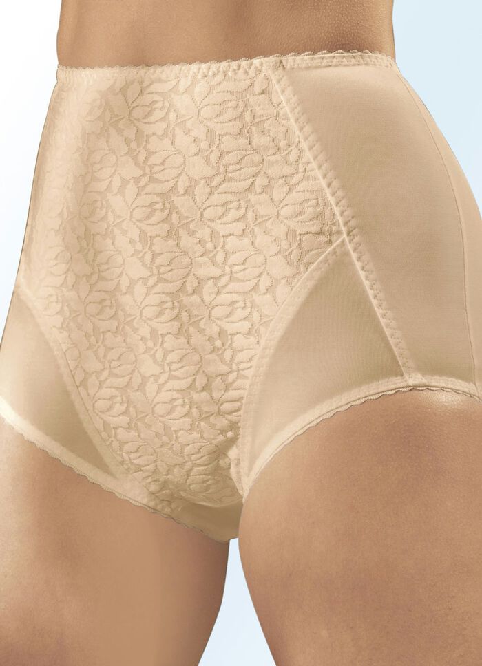 Set van twee slips met kanten inzetten 2X HUIDKLEURIG