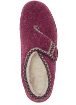 Warme damespantoffels, breedte H, met klittenbandsluiting BORDEAUX