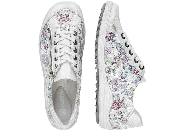 Remonte, elegante damessneakers, breedte G, met rits ZILVER-BONT