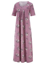 Nachthemd, enkellang met korte mouwen 