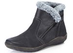 ELENA EDEN laarsje met grijze pluche kraag ZWART-GRIJS