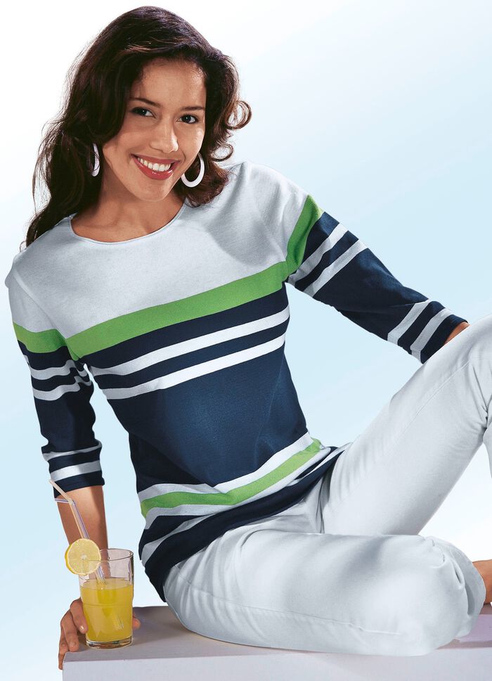 Trui met een geweldig gestreept dessin 