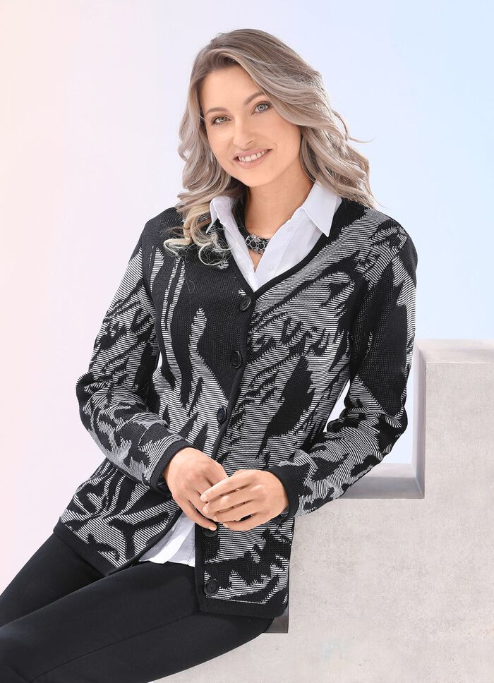 Vest in grafische look met plastic effect 