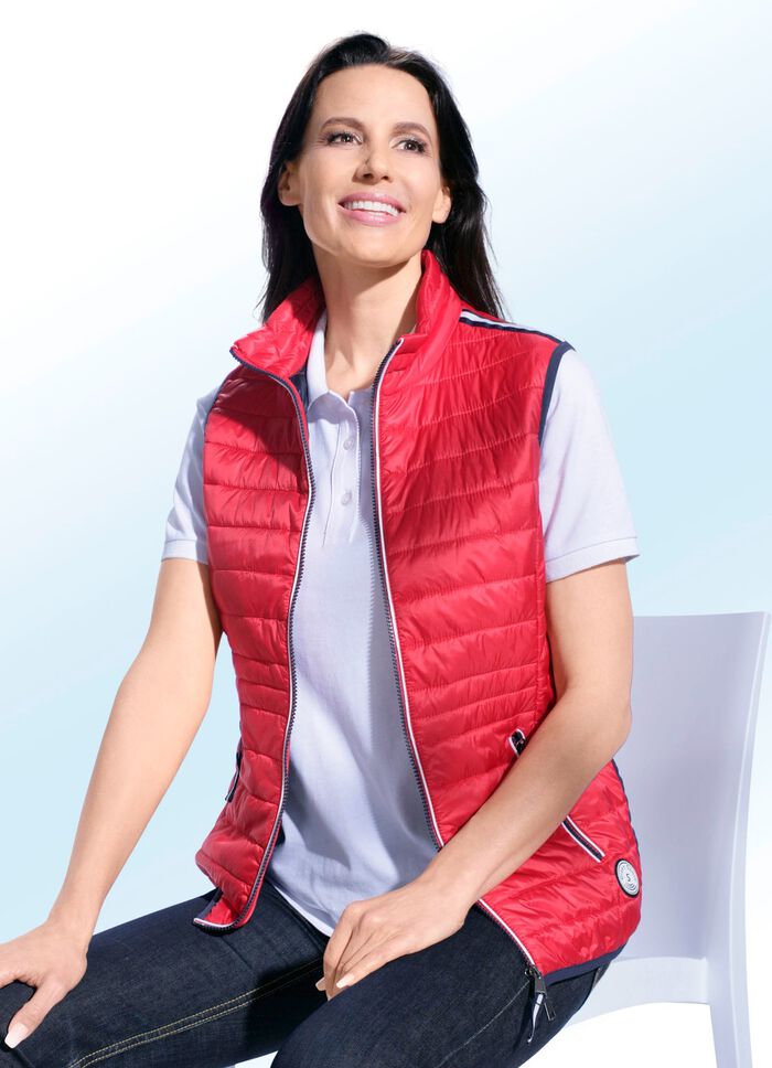 Functioneel vest met contrasterende biezen ROOD