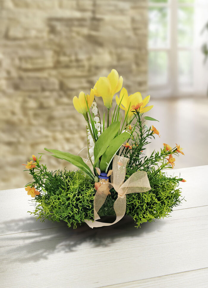 Verlicht tafelbloemstukje, werkt op batterijen 