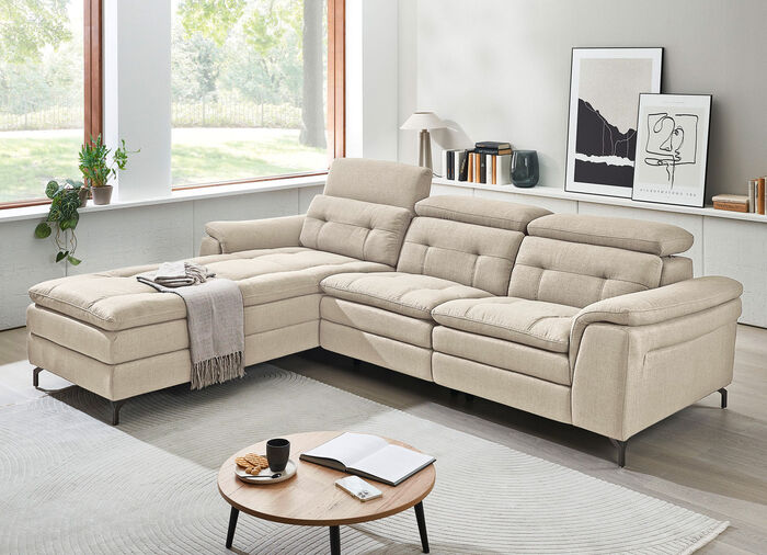 Gestoffeerde hoek, elektrische functie BEIGE