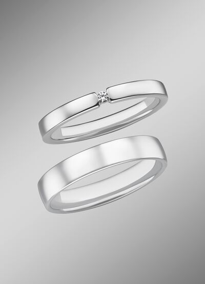 Elegante trouwring van platina 
