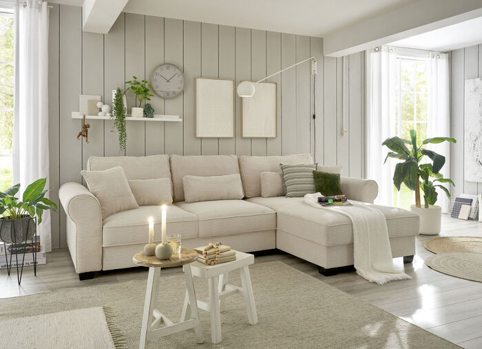 Moderne gestoffeerde hoek met bedfunctie CRÈME