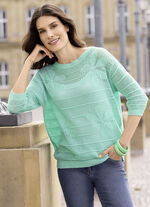 Transparante trui met bloemenmotieven 