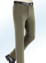 Elastische broek met achterzak met biezen in 4 kleuren OLIJF