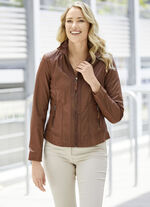 Kort leren jack met klinknagels 