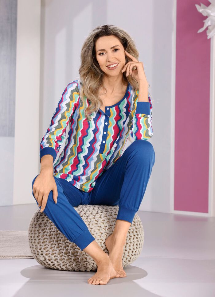 Pyjama's met manchetten, duurzame katoenteelt 