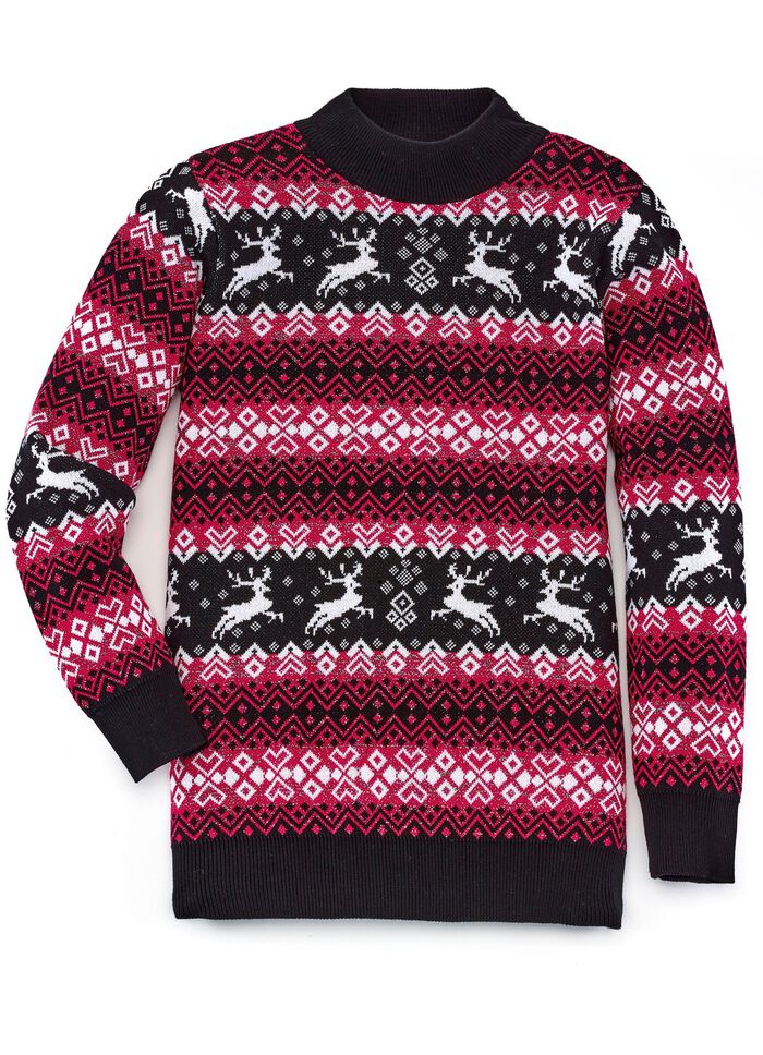 Trui met kleurrijke glitteraccenten A2 ZWART-MULTICOLOR