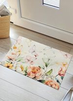 Aantrekkelijke deurmat met bloemen en vlinders 