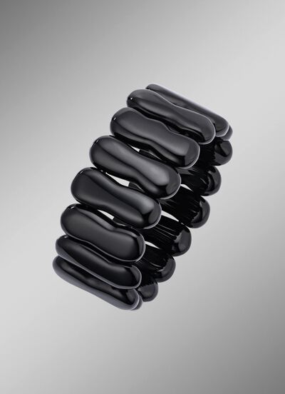 Elastische armband met onyx 