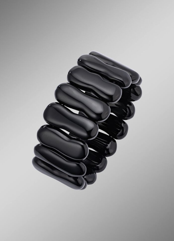 Elastische armband met onyx 