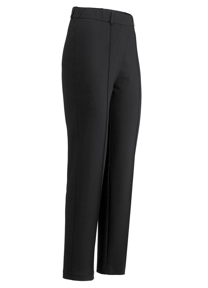 Jerseybroek met gestikte plooien 