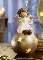 Verlichte engel WEISS-GOLD
