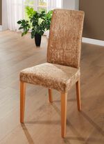 Elegante en duurzame stretchhoezen in fluwelen look BEIGE